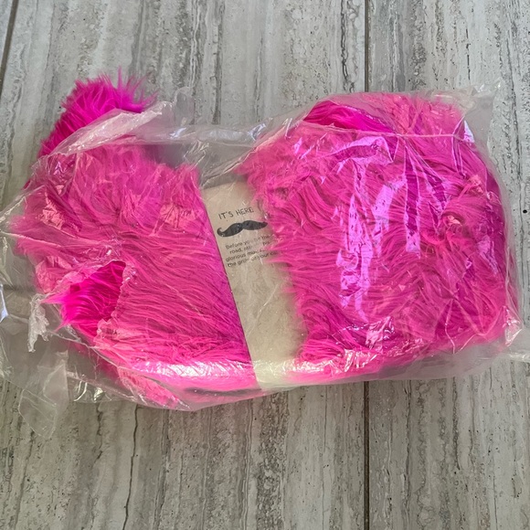 New Lyft Pink Fuzzy Big Mustache Carstache - Picture 2 of 3